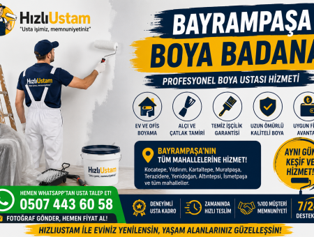 Bayrampaşa boya badana ustası ev boyama ve duvar yenileme hizmeti veriyor.